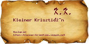 Kleiner Krisztián névjegykártya